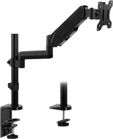 img 3 attached to 🖥️ Mount-It! Single Monitor Arm Mount - Adjustable & Articulating Gas Spring Desk Stand for 19-32" VESA Compatible Computer Screens - Full Motion & Stability with C-Clamp and Grommet Base