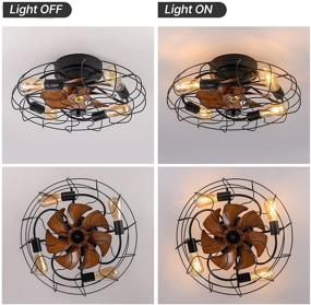 img 2 attached to DIDER 20'' Low Profile Caged Ceiling Fan: Modern Enclosed Bladeless Design with Lights & 🔒 Remote Control, Ideal for Indoor Spaces such as Bedrooms and Small Industrial Areas - Includes Bulbs