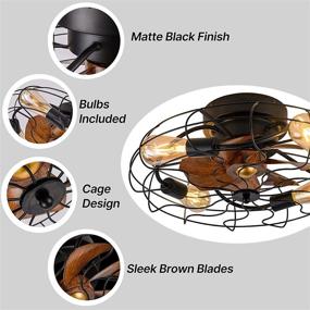 img 3 attached to DIDER 20'' Low Profile Caged Ceiling Fan: Modern Enclosed Bladeless Design with Lights & 🔒 Remote Control, Ideal for Indoor Spaces such as Bedrooms and Small Industrial Areas - Includes Bulbs