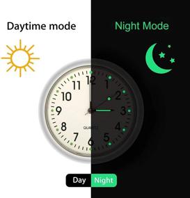 img 3 attached to 🕒 Самоклеящиеся аналоговые часы для автомобиля от EEEkit, компактные светящиеся мини-часы для автомобильного вентиляционного отверстия, приборной панели, лодки, велосипеда и дома (Белый)
