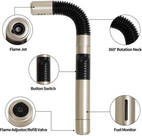 img 3 attached to Lebaco Butane Lighter: Refillable Torch 🔥 for BBQ, Camping, Fireplace - Adjustable and Long-lasting