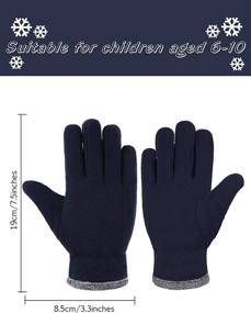 img 2 attached to Stay Cosy and Protected: 3 Pair Kids Fleece Snow Gloves, Ideal Winter Thermal Mittens for Children, Super Thick and Warm!