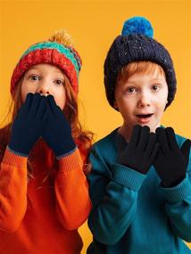 img 3 attached to Stay Cosy and Protected: 3 Pair Kids Fleece Snow Gloves, Ideal Winter Thermal Mittens for Children, Super Thick and Warm!