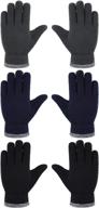 stay cosy and protected: 3 pair kids fleece snow gloves, ideal winter thermal mittens for children, super thick and warm! logo