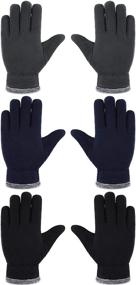 img 4 attached to Stay Cosy and Protected: 3 Pair Kids Fleece Snow Gloves, Ideal Winter Thermal Mittens for Children, Super Thick and Warm!