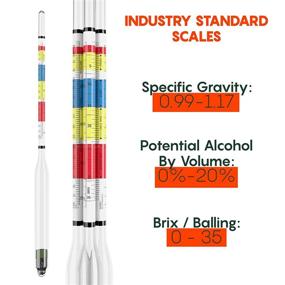 img 3 attached to 🍻 The Brew Supply Alcohol Hydrometer & Cylinder Combo Kit - Triple Scale Specific Gravity ABV Tester for Beer, Wine, Mead, Cider, and Kombucha