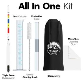 img 2 attached to 🍻 The Brew Supply Alcohol Hydrometer & Cylinder Combo Kit - Triple Scale Specific Gravity ABV Tester for Beer, Wine, Mead, Cider, and Kombucha