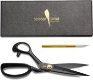 sewing scissors 9 inch + free hobby knife: strong industrial heavy duty blades for fabric, leather, and more- perfect for home, office, art, and school projects logo