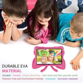 img 3 attached to Simicoo Samsung Tab A7 Lite Kids Case A7 Lite T220 T225 Cute Butterfly Case With Stand For Kids Light Weight EVA Rugged Shockproof Heavy Duty Kids Friendly Full Cover For Samsung A7 Lite T220 (Rose)