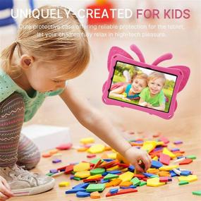 img 2 attached to Simicoo Samsung Tab A7 Lite Kids Case A7 Lite T220 T225 Cute Butterfly Case With Stand For Kids Light Weight EVA Rugged Shockproof Heavy Duty Kids Friendly Full Cover For Samsung A7 Lite T220 (Rose)