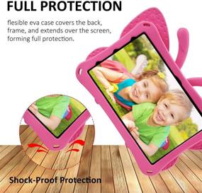 img 1 attached to Simicoo Samsung Tab A7 Lite Kids Case A7 Lite T220 T225 Cute Butterfly Case With Stand For Kids Light Weight EVA Rugged Shockproof Heavy Duty Kids Friendly Full Cover For Samsung A7 Lite T220 (Rose)