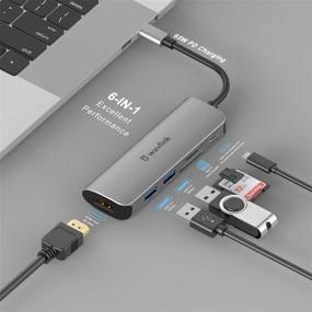 img 1 attached to 🔌 Wavlink USB C Hub 4K@30Hz Adapter with 2 USB3.0 Ports, 65W PD Charging, SD/TF Card Reader, Type-C Mini Dock for iPad Pro/MacBook Pro 2016+/MacBook Air 2018+ and Type C Devices