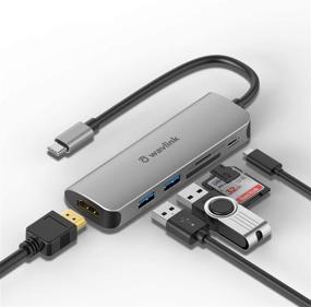 img 4 attached to 🔌 Wavlink USB C Hub 4K@30Hz Adapter with 2 USB3.0 Ports, 65W PD Charging, SD/TF Card Reader, Type-C Mini Dock for iPad Pro/MacBook Pro 2016+/MacBook Air 2018+ and Type C Devices