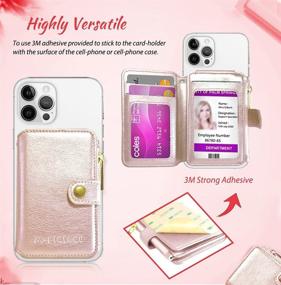 img 2 attached to 📱 M-Plateau 2021 Newest Phone Card Holder with Zipper Coin Purse, Phone Wallet & Cell Phone Lanyard Combo for Smart Cell Phones (Rose Pink)