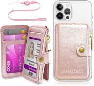 📱 m-plateau 2021 newest phone card holder with zipper coin purse, phone wallet & cell phone lanyard combo for smart cell phones (rose pink) logo