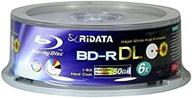 высокоемкостный диск ridata bd-r dl blu-ray двухслойный, до 50 гб, 6x, 25 шт. в упаковке - долговечное решение для хранения. логотип