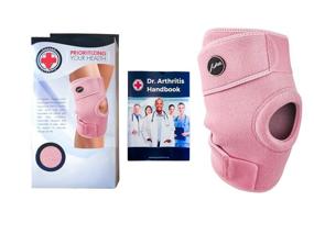 img 3 attached to 🩺 Doctor Developed Premium Copper Lined Knee Support Brace and Handbook: Guaranteed Relief & Support in Pink for Knee Injuries and Conditions