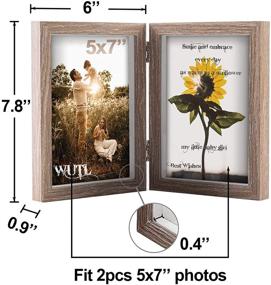 img 2 attached to 🖼️ Double Hinged MDF Wood Grain Shadow Box Picture Frame with Glass Front - Vertical Tabletop Stand