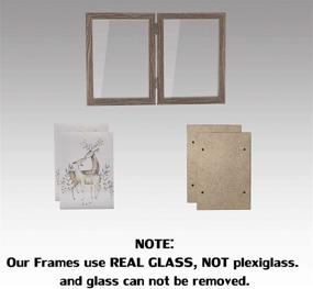 img 3 attached to 🖼️ Double Hinged MDF Wood Grain Shadow Box Picture Frame with Glass Front - Vertical Tabletop Stand