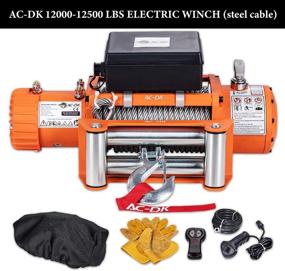 img 1 attached to AC-DK 12000 lb. Waterproof IP67 Electric Winch Kit with Wireless Remotes and Wired Handle - Ultimate Truck Winching Solution (Includes 12500lbs Steel Cable)