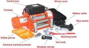 img 2 attached to AC-DK 12000 lb. Waterproof IP67 Electric Winch Kit with Wireless Remotes and Wired Handle - Ultimate Truck Winching Solution (Includes 12500lbs Steel Cable)