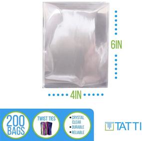 img 3 attached to 🍬 200 Count 4x6 Clear Flat Cellophane Treat Bags with Color Twist Ties - Ideal Packaging for Gifts, Bakery, Cookies, Candies, Desserts, Party Favors