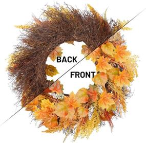 img 1 attached to 🍂 Dazzle Your Home with DDHS 24” Fall Harvest Wheat Wreaths for Front Door – Perfect Autumn Thanksgiving Décor for Indoor and Outdoor Spaces!