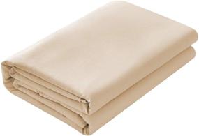 img 1 attached to 🛏️ Basic Choice Flat Sheet: Breathable and Extra Soft Microfiber Bedding Top Sheet - Beige, Twin Size - Wrinkle, Fade, and Stain Resistant