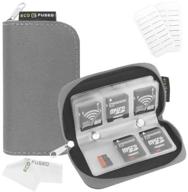 optimized memory card case - store and travel with ease - holds up to 22x sd, sdhc, micro sd, mini sd, and 4x cf - 22-slot (8 page) holder - grey logo