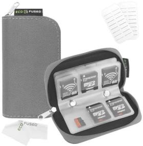 img 4 attached to Optimized Memory Card Case - Store and Travel with Ease - Holds up to 22x SD, SDHC, Micro SD, Mini SD, and 4X CF - 22-Slot (8 Page) Holder - Grey