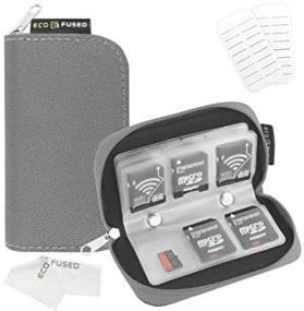 img 1 attached to Optimized Memory Card Case - Store and Travel with Ease - Holds up to 22x SD, SDHC, Micro SD, Mini SD, and 4X CF - 22-Slot (8 Page) Holder - Grey