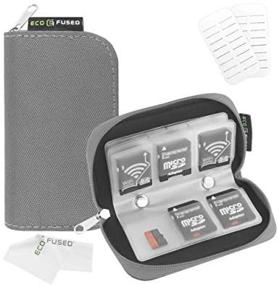 img 3 attached to Optimized Memory Card Case - Store and Travel with Ease - Holds up to 22x SD, SDHC, Micro SD, Mini SD, and 4X CF - 22-Slot (8 Page) Holder - Grey