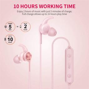 img 1 attached to 🎧 SAN.COMO Wireless Bluetooth Headphones, Sweatproof Earbuds with Magnetic Attraction, Stereo Headphones for Running Workout Gym, Noise Cancelling, Gold