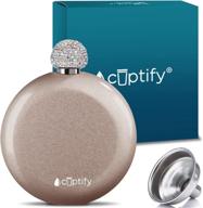 🍾 sparkling elegance on the go: cuptify portable liquor flask rhinestone логотип