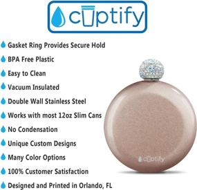 img 1 attached to 🍾 Sparkling Elegance on the Go: Cuptify Portable Liquor Flask Rhinestone