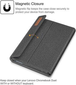 img 1 attached to 📱 Fintie Gray Case for Lenovo Chromebook Duet 2 in 1 Tablet CT-X636 - Multiple Angle Viewing Portfolio Business Cover with Pocket, Compatible with Type Cover Keyboard and Stand, 10.1-inch