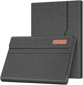 img 4 attached to 📱 Fintie Gray Case for Lenovo Chromebook Duet 2 in 1 Tablet CT-X636 - Multiple Angle Viewing Portfolio Business Cover with Pocket, Compatible with Type Cover Keyboard and Stand, 10.1-inch