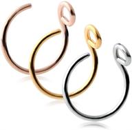 💎 ruifan surgical steel tribal fake faux clip on earrings nose hoop ring | body jewelry piercing unisex | 20g 5/16"(8mm) | pack of 1-3pcs logo