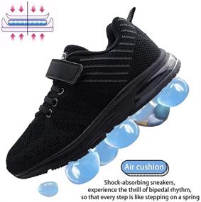 img 2 attached to 🏻 JABASIC Girls' Lightweight Cushion Athletic Sneakers: Shoes for Girls and Athletics