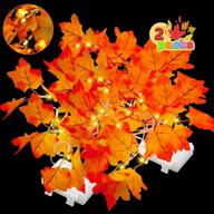 vibrant 2 pack thanksgiving maple leaves string light: 14.7 ft, 40 led warm lights, 8 blinking modes – autumn harvest & holiday décor for home логотип