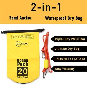 img 2 attached to 🚣 2-Pack Sand Anchor & Waterproof Dry Bag - Ideal for Small Boats, Power Watercrafts, Canoes, Kayaks, Hiking, Camping, Water Sports, Kayaking, Boating, Surfing, Tubing - CALPALMY