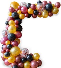 img 4 attached to 🧙 Riles & Bash Magic Wizard School Balloons Garland Arch Kit - 141 Piece - Burgundy, Black and Gold Balloons for Parties and Celebrations