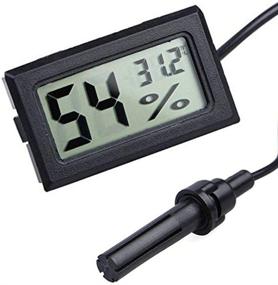 img 1 attached to 4-Pack GuDoQi Mini Hygrometer Thermometer with Probe - LCD Digital Temperature Humidity Meter for Fish Tank, Aquariums, Marine Reptile Incubator, Poultry, Greenhouse