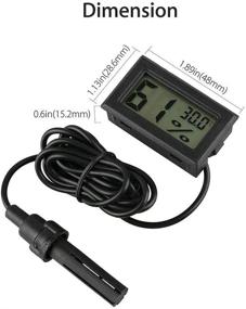 img 2 attached to 4-Pack GuDoQi Mini Hygrometer Thermometer with Probe - LCD Digital Temperature Humidity Meter for Fish Tank, Aquariums, Marine Reptile Incubator, Poultry, Greenhouse