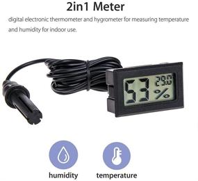 img 3 attached to 4-Pack GuDoQi Mini Hygrometer Thermometer with Probe - LCD Digital Temperature Humidity Meter for Fish Tank, Aquariums, Marine Reptile Incubator, Poultry, Greenhouse