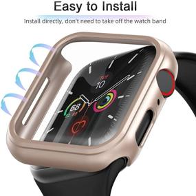 img 3 attached to Превосходный чехол для Apple Watch 40mm от MARGE PLUS [2 штуки] - полное покрытие шокопрочного защитного экрана для iWatch Series 6/SE/5/4 (шампанское золото)