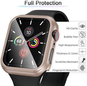 img 1 attached to Превосходный чехол для Apple Watch 40mm от MARGE PLUS [2 штуки] - полное покрытие шокопрочного защитного экрана для iWatch Series 6/SE/5/4 (шампанское золото)