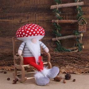 img 3 attached to 🎅 15-inch Red Mushroom Hat Gnome - Handmade Soft Plush Swedish Tomte Santa Winter Decoration Figurines - Christmas Holiday Home Decor Ornaments - Xmas SEO