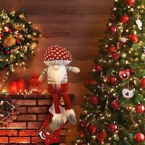 img 2 attached to 🎅 15-inch Red Mushroom Hat Gnome - Handmade Soft Plush Swedish Tomte Santa Winter Decoration Figurines - Christmas Holiday Home Decor Ornaments - Xmas SEO
