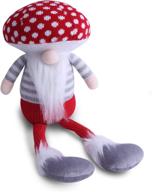 🎅 15-inch red mushroom hat gnome - handmade soft plush swedish tomte santa winter decoration figurines - christmas holiday home decor ornaments - xmas seo logo